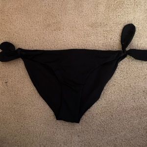 Ribbed adjustable bikini bottoms black